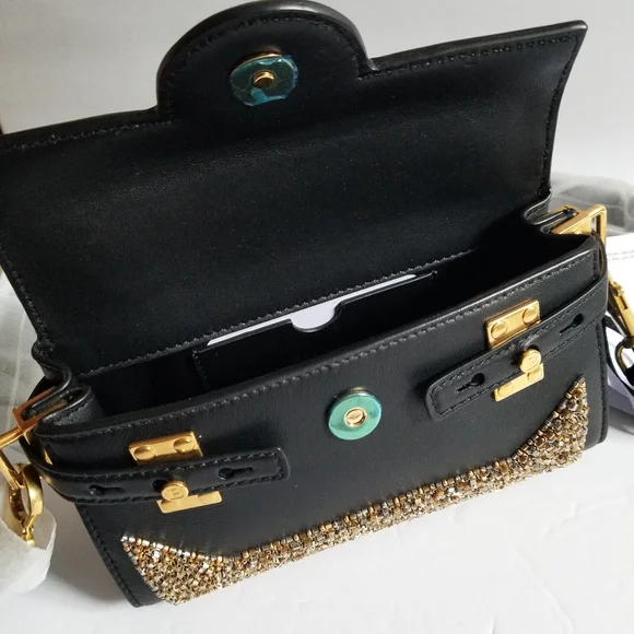 Balmain B-Buzz 19 Embellished Leather Crossbody Bag Black - Picture 7 of 15